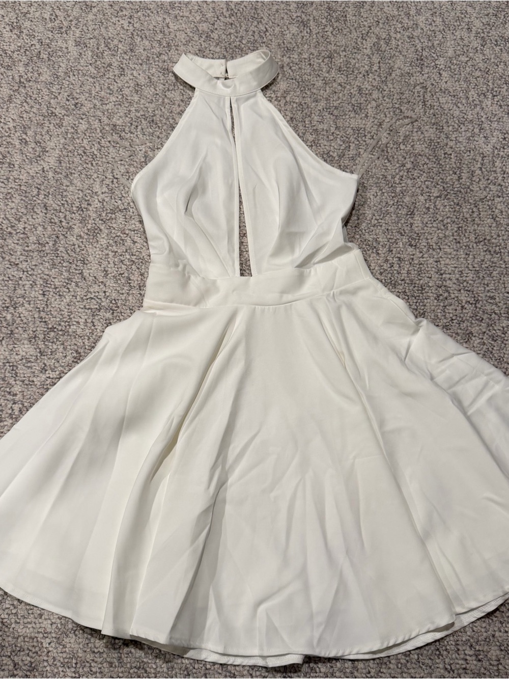 Charlotte Russe white halter dress with zipper back in size S